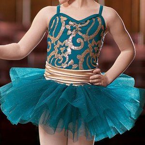 Teal and Gold Costume with Tutu